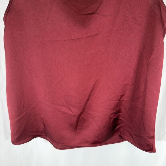 J. Crew Blouse Women's Small Burgundy Sleeveless Draped Neckline Lightweight - Picture 10 of 11
